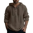 thumbnail image 2 of Kureaily Mens Cotton Linen Hoodies Long Sleeve Button Down Shirts Casual Beach Yoga Sweatshirts, 2 of 5