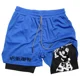 thumbnail image 1 of Pantalones cortos de compresión de Anime para hombre, ropa deportiva de verano, 2 en 1, entrenamiento, Fitness, 1 of 5