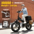 thumbnail image 6 of 1500W Peak Folding Electric Bike for Adults, 48V 25Ah UL 2849 Certified Battery, 20x4 Fat Tire E-Mountain Bicycle, Shimano 7-Speed, Rear Rack, Up to 30MPH, Black, 6 of 12