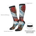 thumbnail image 4 of Naloa Red Train Hot Air Balloon Thigh High Socks Extra Long Stretchy Sock Women Over Knee High Opaque Stocking Daily Wear, 4 of 6