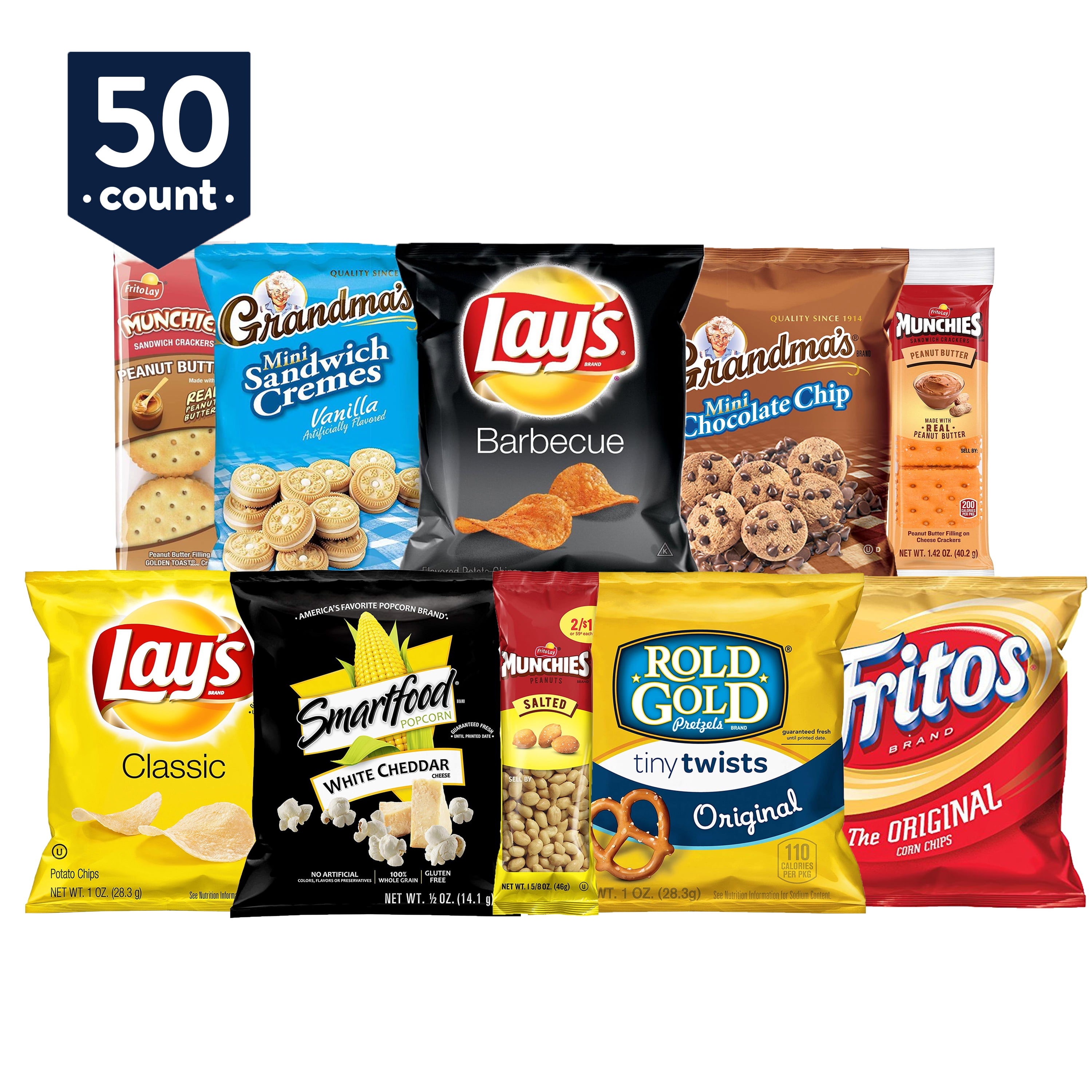 Photo 1 of * EXP DATE 04/15/24 * Frito-Lay Sweet Salty Snacks Variety Box, Mix of Cookies, Crackers, Chips Nuts, 50 Count