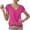 B-Hot Pink, variant on ZQUUVOU Women's Solid Color V-Neck Five-Point Sleeve Casual Shirt Top A-White