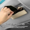 thumbnail image 2 of Sidaley Funda de cuero con clip para gafas de sol para coche, soporte de montaje interior, color beige Type2 NO2, 2 of 6