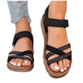 thumbnail image 5 of Rotm Comfortable Dress Shoes for Women Women's Cork Footbed Slide Sandals with Arch Support Summer Leather Flat Sandals with Adjustable Buckle Black,6.5, 5 of 6