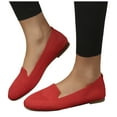 thumbnail image 5 of YLYL Women's Ballet Flats Knit Round Toe Slip on Low Heel Soft Lightweight Casual Penny Loafers, 5 of 7