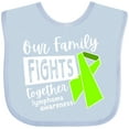 thumbnail image 3 of Inktastic Our Family Fights Together Lymphoma Awareness Lime Ribbon Boys or Girls Baby Bib, 3 of 4