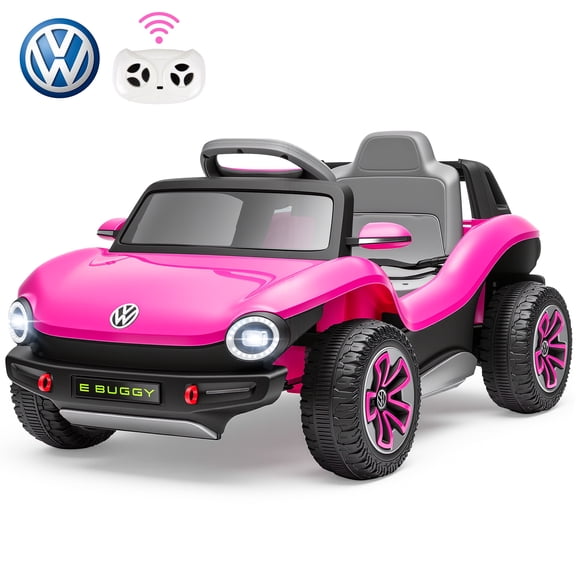 Ucades 12V Ride on Toys, Licensed Volkswagen Beetle Powered Ride on Cars with Remote Control, Bluetooth, USB Port, Music, Rear Storage, Electric Cars for Kids Boys Girls Ages 3-6, Pink