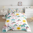 thumbnail image 2 of Manfei Cute Cartoon Unicorn Queen Comforter Set,Rainbow Clouds Sun Bedding Sets,Colorful Stars Print Bedding Comforter Set Boys Girls,Ultra Soft Home Decor Reversible,3-Piece, 2 of 8