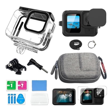 HONGDAK Waterproof case Action Camera Accessories Kit for Gopro Hero 13/12/11/10/9, Gopro Max, Gopro Fusion, Insta360, Dji Osmo Action