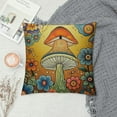 thumbnail image 2 of JEUXUS Retro Boho Floral Pillow Covers , Fun Throw Pillow Covers Mushroom Abstract Pillowcase Vintage Cute Hippie Rainbow Decorations Cushion Case for Bedroom Living Room, 2 of 5