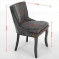 thumbnail image 6 of MAYEERTY Modern Dining Chairs - Double-Layer Chenille Cushion, Curved Solid Wood Legs, Mid-Back, Gray, Set of 2, 6 of 6
