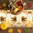 thumbnail image 2 of Table Runner Dresser Scarves 48 Inch Long,Cartoon Hedgehog Autumn Maple Leaves Pumpkin Linen Dining Table Runners, 2 of 9