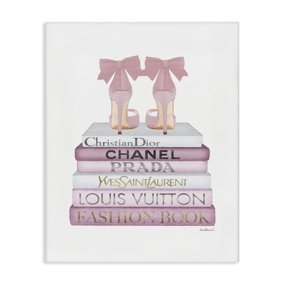 Stupell Industries Art Deco Pastel Pink Heels & Books Canvas Art, 16 x 20, by Amanda Greenwood