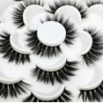 thumbnail image 4 of Pestañas postizas 3D, 10 pares de pestañas postizas reutilizables hechas a mano, pestañas gruesas y esponjosas y de volumen suave, pestañas negras profesionales para maquillaje de mujer ER, 4 of 5