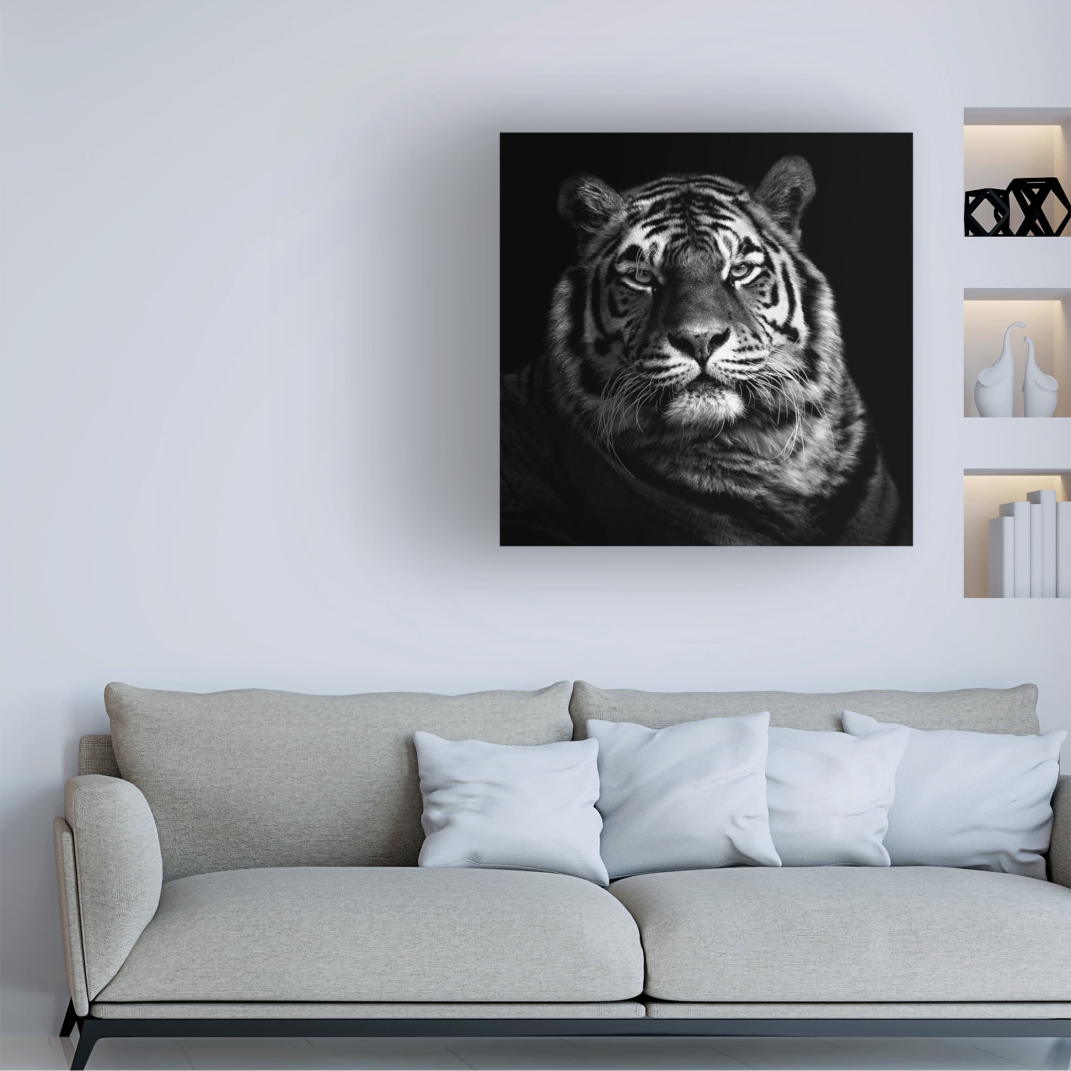 Canvas Wall Art - Christian Meermann 'Tiger' Wall Art for Living Room, Bedroom, or Office Décor by Trademark Fine Art - 18 x 18 Inches