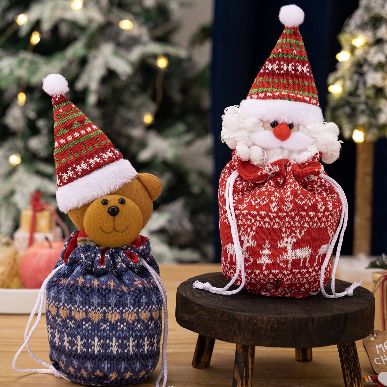 Christmas Knitted Doll Gift Bag
