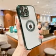 thumbnail image 2 of case for iPhone 13 Pro Max Case with Camera Lens Protector, Logo View iPhone 13 Pro Max Case for Men Women, Luxury Clear Cover for iPhone 13 Pro Max 5G 6.7 inch (Green), 2 of 6