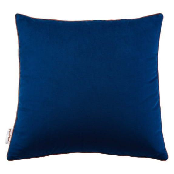 Accent Throw Pillow, Velvet, Blue Navy Pink, Modern Contemporary Urban Design, Living Lounge Room Hotel Lobby Hospitality