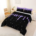 thumbnail image 2 of Castle Fairy Stars Print King Size Comforter Sets 3pcs, Ice Cream Drip Comforters King Size, Purple Black,Black Reversible,1 Comforter and 2 Pillowcases, 2 of 6