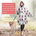 thumbnail image 4 of Wearable Oversized Blanket,Pink Christmas Santa and Tree Pattern Wearable Blanket Hoodie for Adults,Cozy Hooded Blankets with Super Pockets,Super Warm Fuzzy Pullover for Women & Men, 4 of 6