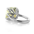 thumbnail image 2 of Gem Stone King 925 Sterling Silver Yellow Lemon Quartz and White Diamond Engagement Ring for Women (9.12 Cttw, 14MM Cushion Checkerboard, Size 5), 2 of 4