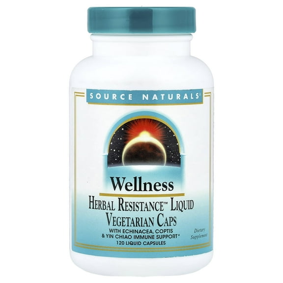 Source Naturals Wellness Herbal Resistance - Echinacea, Coptis & Yin Chiao Immune Support* - 120 Capsules