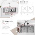 thumbnail image 4 of Stylish Undermount 32" Stainless Steel Double Bowl Kitchen Sink with Grids & Strainers S-301G, 4 of 11