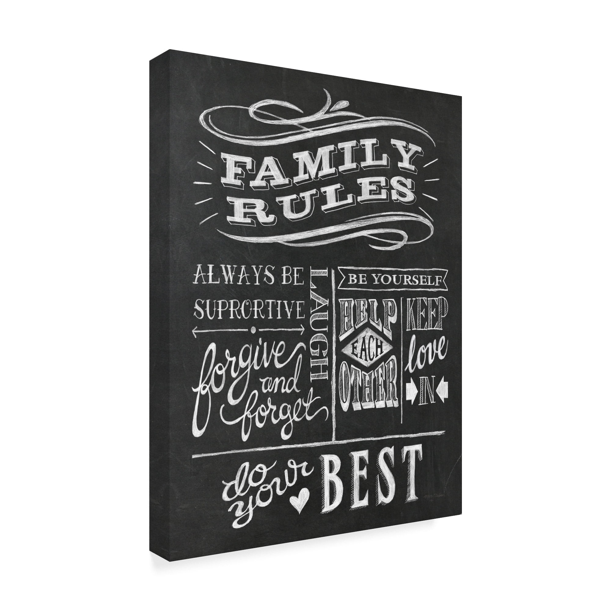 Trademark Fine Art 'Family Rules I v2' Canvas Art by Mary Urban