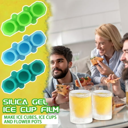 

WGOUP Reusable 3 Cups Silicone Tray Ice Shot Glass Mold For Resin & Frozen Whiskey Glass Ice Cubes Ice Tray One Size(Buy 2 Get 1 Free)