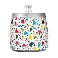 thumbnail image 7 of Yayeee Ashtray with Lid for Cigarette Smokeless Stainless Steel Home Ash Holder, Colorful Triangles, 7 of 7