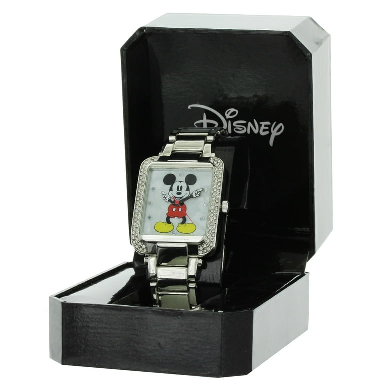 Disney Mickey Mouse Time Works Watch, Square Face, Metal Disney Mickey Mouse Time Works Watch, Square Face, Metal