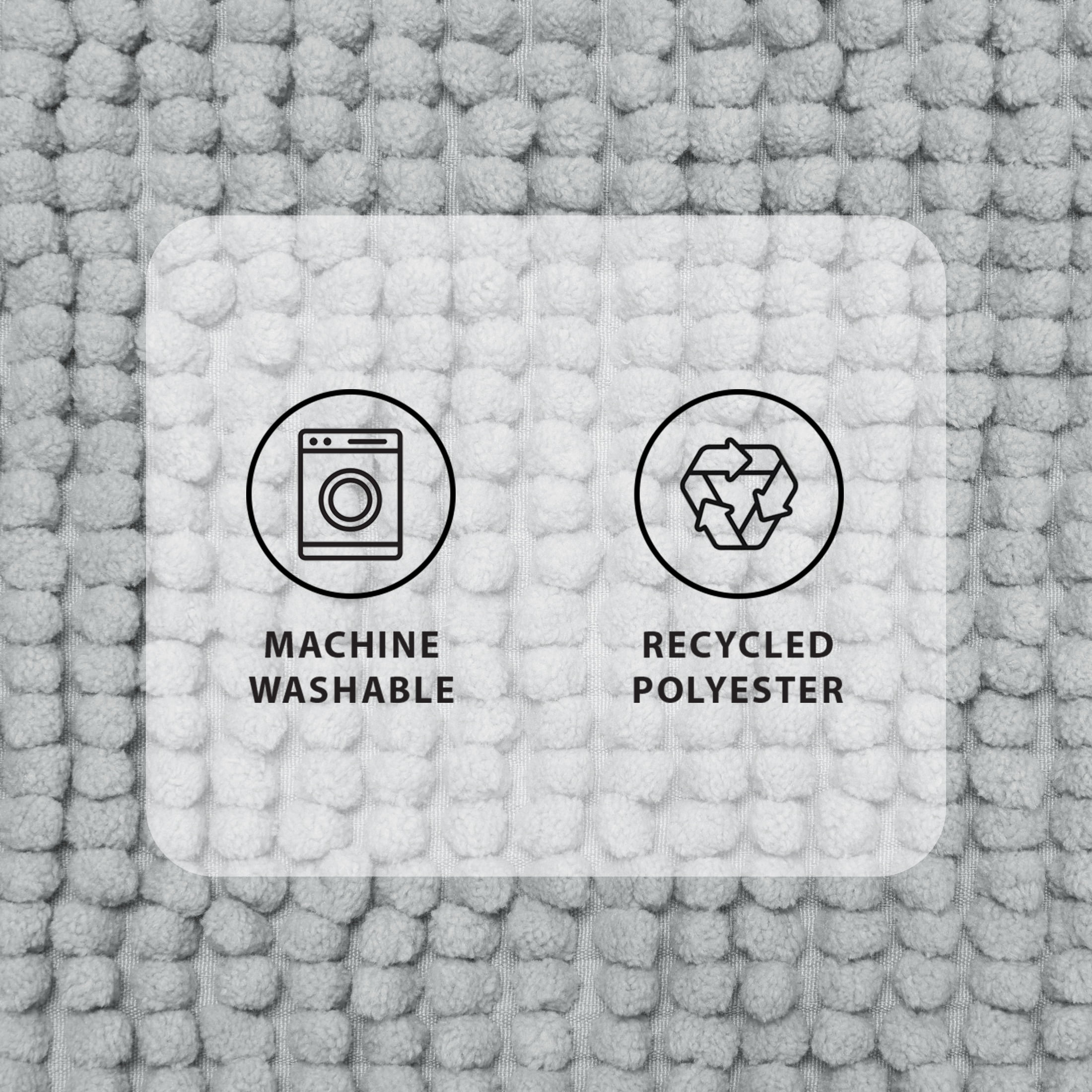 Mainstays Basic Polyester Chenille Noodle Bath Rug, Light School Grey, 17"x24", One Piece