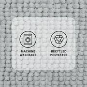Mainstays Basic Polyester Chenille Noodle Bath Rug, Light School Grey, 17x24, One Piece