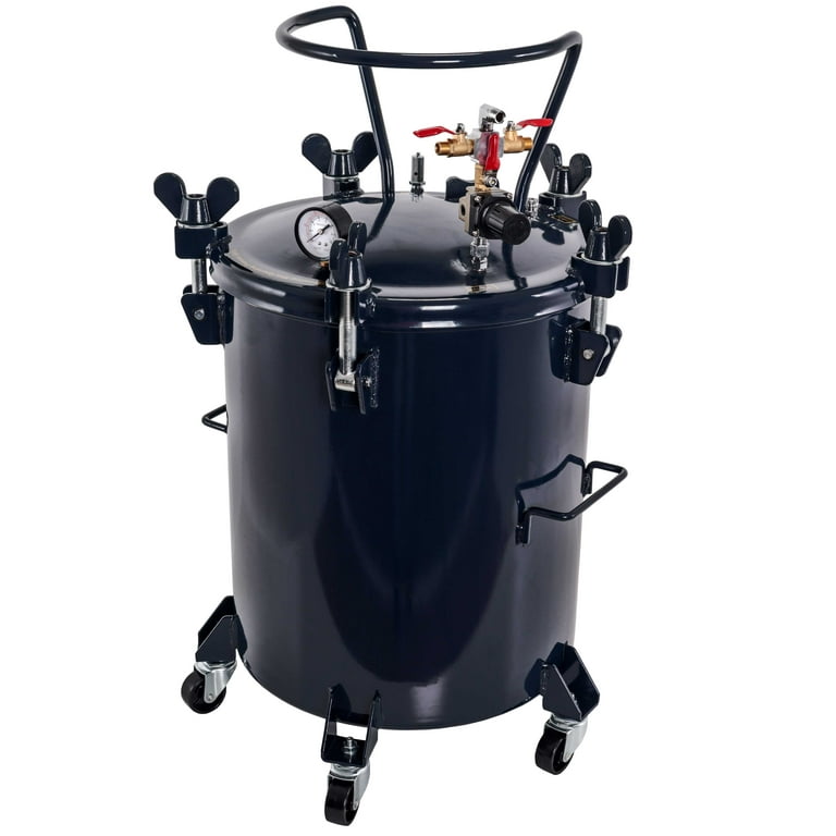 TCP Global 10 Gallon (38 Liters) Pressure Pot Tank for Resin Casting -  Heavy Duty Powder Coated Pot with Air Tight Clamp On Lid, Caster Wheels,  Regulator, Gauge - Use for Curing