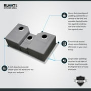 Ruvati 35 Triple Bowl Undermount 16 Gauge Stainless Steel Kitchen Sink