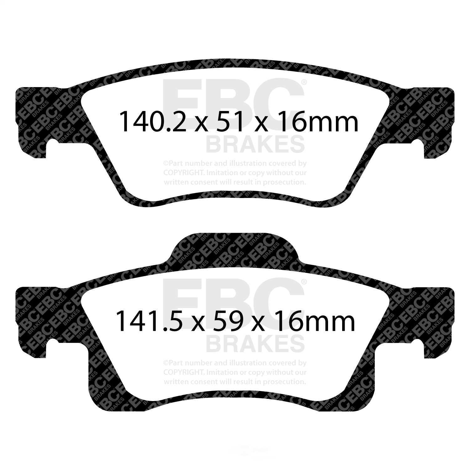 EBC Brakes Greenstuff 6000 Series Heavy Duty 4x4/SUV/Light Truck Brake Pad Set Fits select: 2011-2018,2020-2022 JEEP GRAND CHEROKEE