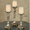 thumbnail image 2 of Vina Elegante Traditional Acanthus Leaf Candleholder Set of Three Set of Three, 2 of 5