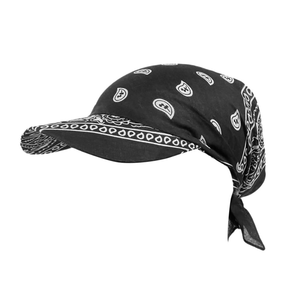 JESPER Women India Muslim Retro Floral Cotton Towel Cap Brim Turban Baseball Hat Wrap
