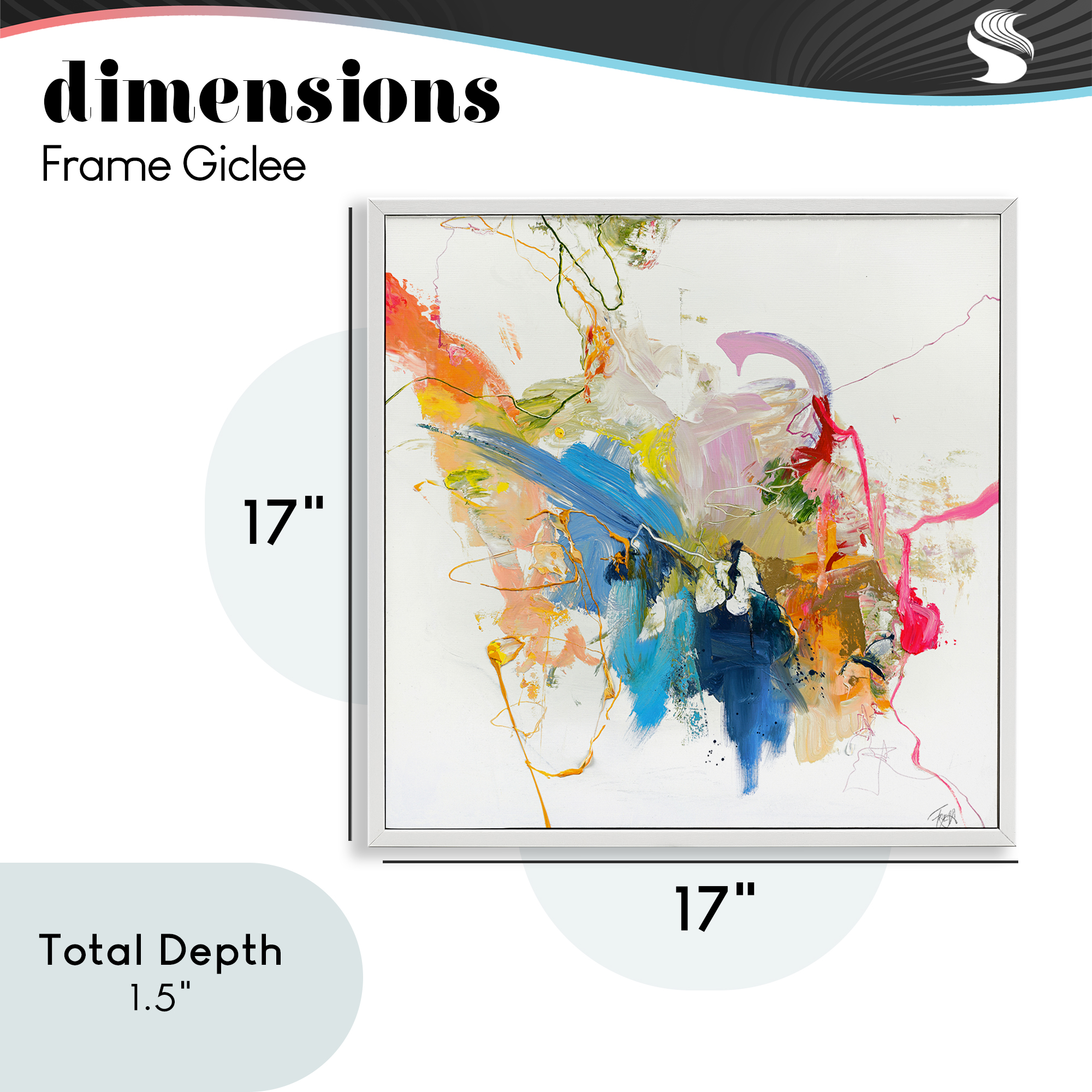 Confident Pink Abstraction White Framed Giclee Art, design by Design Fabrikken