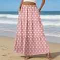 thumbnail image 2 of LWavelet Women's Polka Dot Tiered Maxi Skirt, Elastic Waist with Pockets, Cute Summer & Picnic Long Skirt Light pink XL, 2 of 6