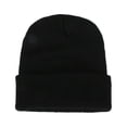 thumbnail image 1 of Men Women Solid Color Warm Woolen Knitted Cap Fluorescent Cuffed Beanie Hat, 1 of 10