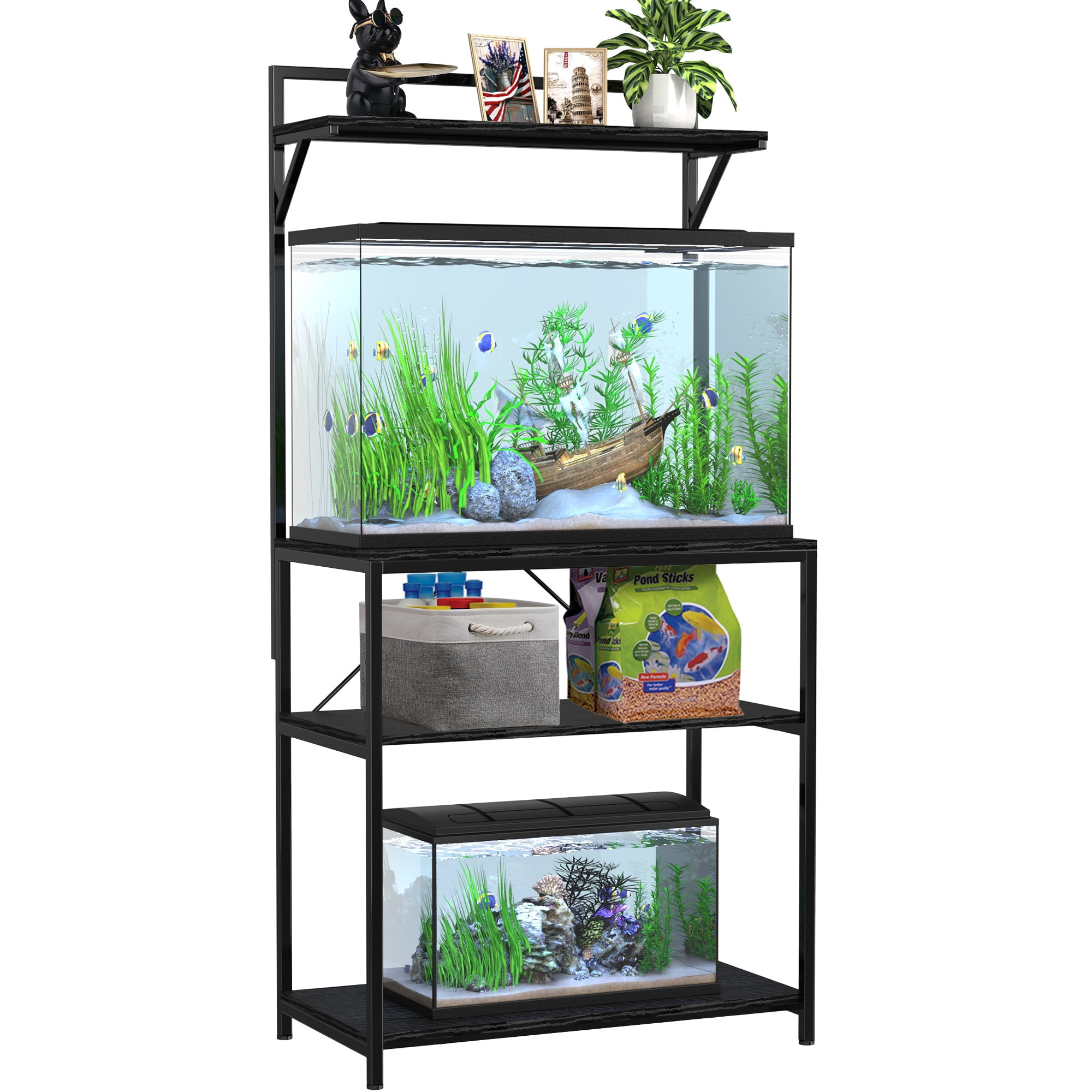 GDLF 20-29 Gallon Fish Tank Stand with Plant Shelf, Aquarium Stand