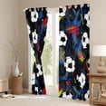 thumbnail image 3 of Castle Fairy Soccer Blackout Curtains Set of 2 (52x84 Each),Ball Gamer Window Curtains, 3 of 6