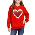 thumbnail image 6 of Girls Red Heart Hoodie, Oversized Watercolor Print Pullover, Valentine's Day Gift Kids Cute Graphic Sweatshirt for Girls,Size 3 T, 6 of 8