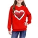 thumbnail image 5 of Sudadera con capucha y estampado de corazón de San Valentín, sudadera de manga larga para niños y niñas, chaqueta para niñas de talla mediana y grande., 5 of 7