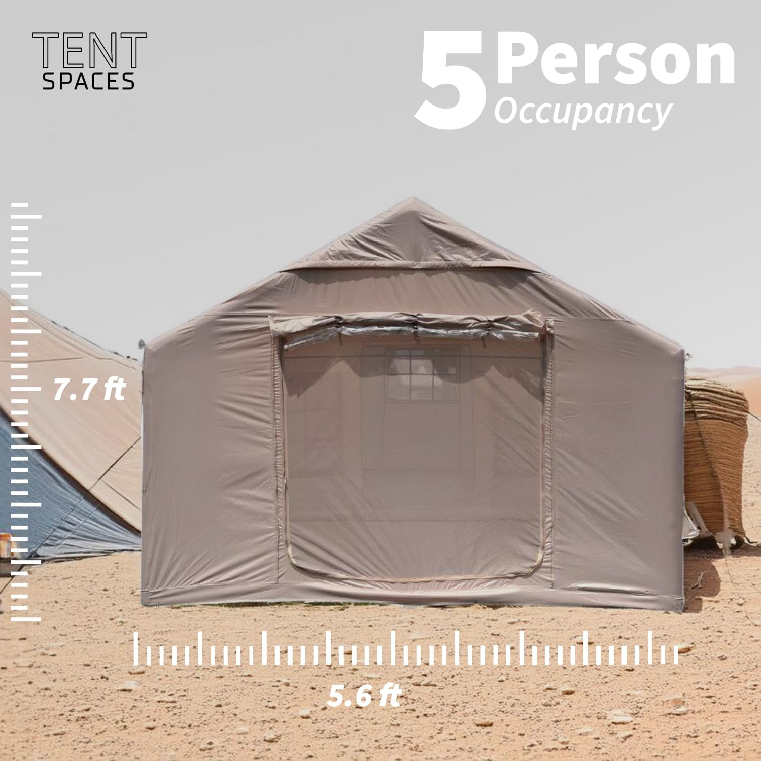 Tentspaces - Inflatable Tents for Camping | Glamping Tent | Blow Up Tent | Air Tent for Camping Adult | Lightweight | Durable | Quick Assembly | Includes Air Pump, Pegs & Ropes | 5 Person(Reese 3600)