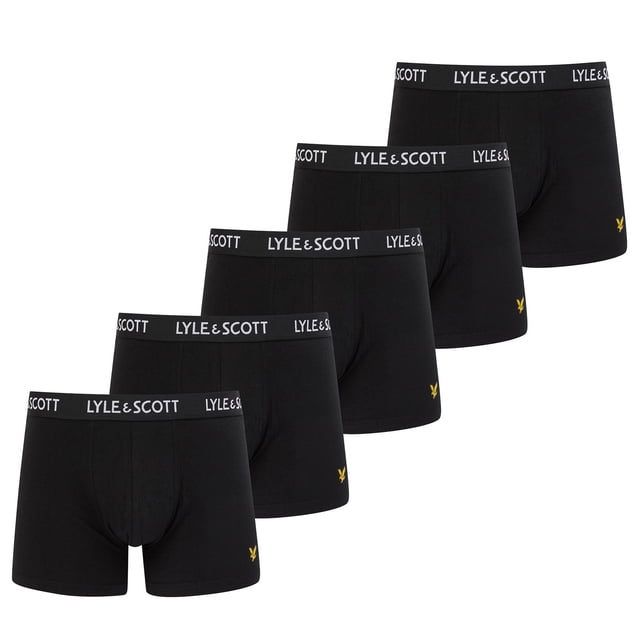 LYLE&SCOTT Bóxers para hombre, paquete de 5 - Miller Core Trunks, algodón elástico Negro XL (X-Large)