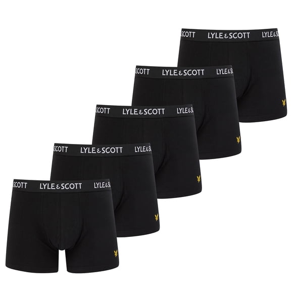 LYLE&SCOTT Bóxers para hombre, paquete de 5 - Miller Core Trunks, algodón elástico Negro 2XL (XX-Large)