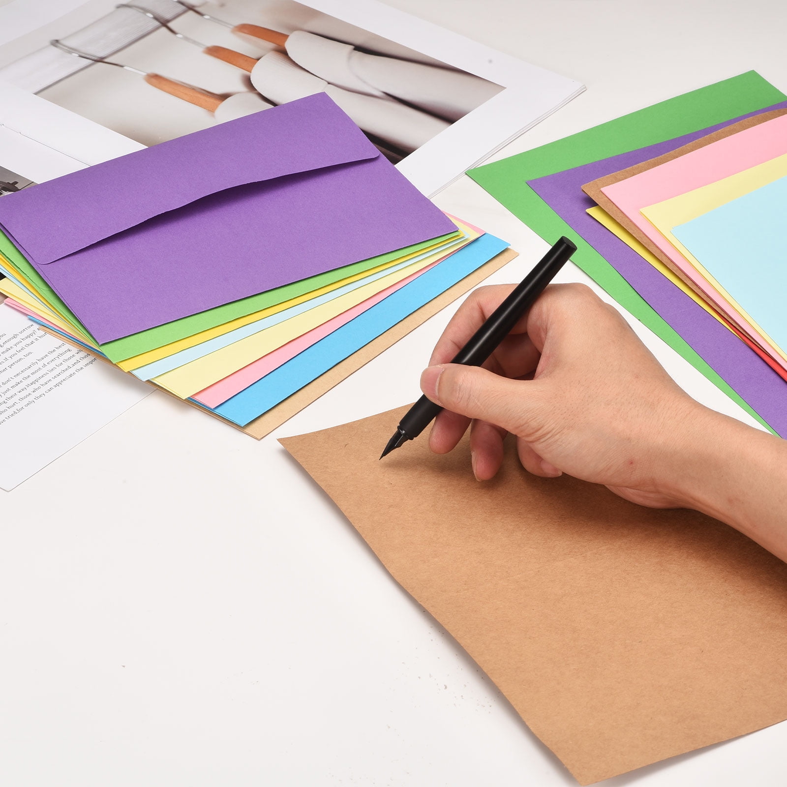 Uxcell 50 Pack Light Gray 4x6 Envelopes with Cards Self Seal A6 Envelopes for Greeting Cards and Invitations