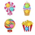 thumbnail image 2 of Juguete Sensorial De Burbujas De Empuje, Autismo, Necesidades Especiales, Aliviador De Estrés, Colgantes De Descompresión De Alimentos De Silicona, Juguete Sensorial De Extrusión Para Niños Y Adultos Kearding FN007275-02, 2 of 6